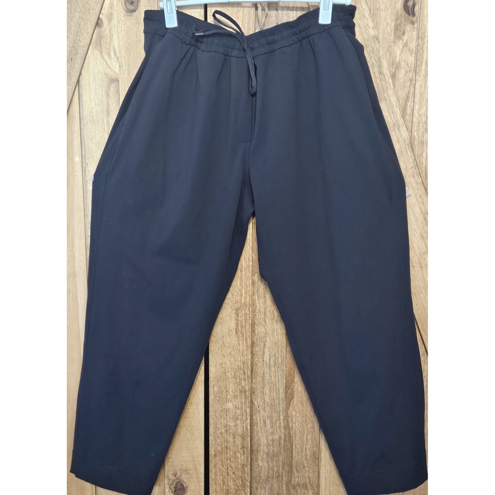 Lululemon Black Keep Moving Pull On Pants Stretch Waist Women M #753 - Picture 1 of 9